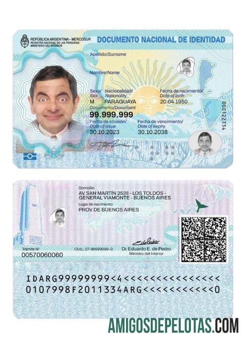 Carteira de identidade argentina 2023 modelo atual